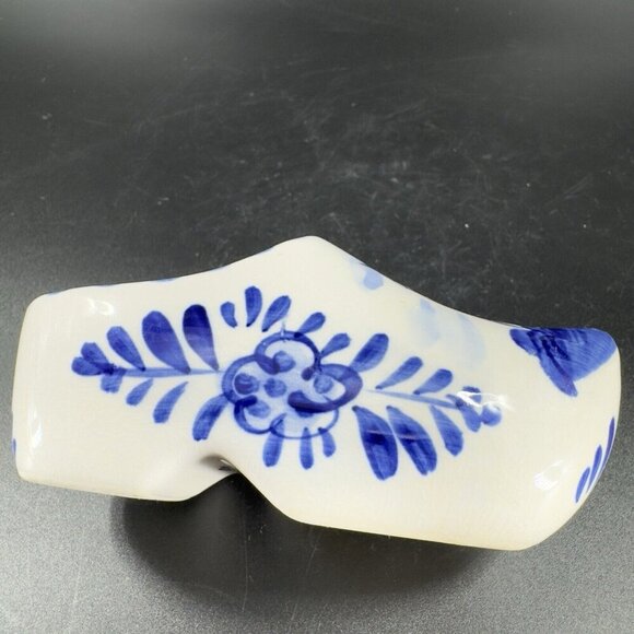 Elesva Holland Delft Ashtray Ceramic Clog Shoe Windmill Hand Painted Vintage - Picture 10 of 14